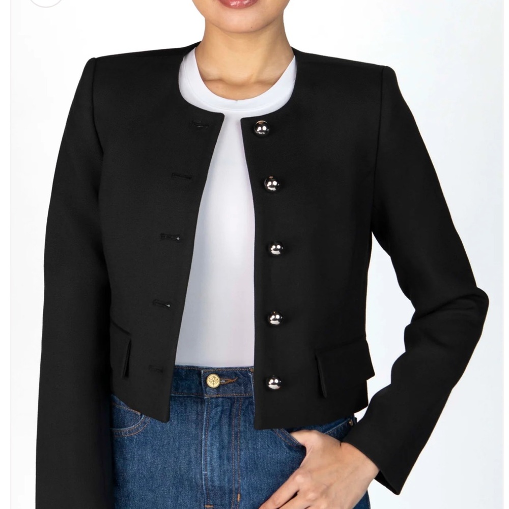 Nelle Atelier Gad Jacket Onyx Black Cropped Lady Jacket Size Medium